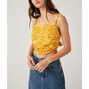 FREE PEOPLE All Tied Up Top / Yellow Combo